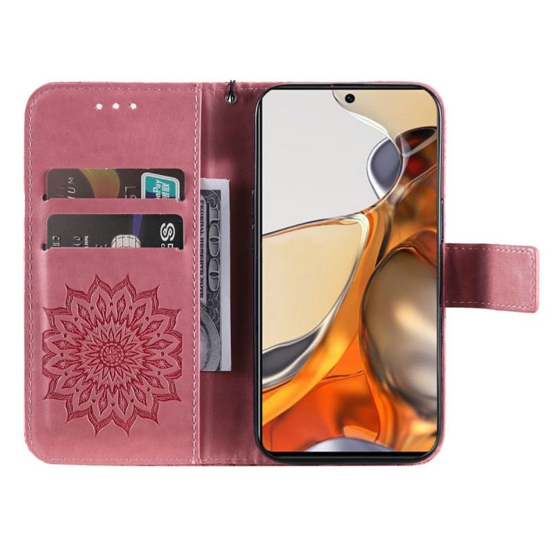 Capa Folio Para Xiaomi 11T / 11T Pro Flor Do Sol