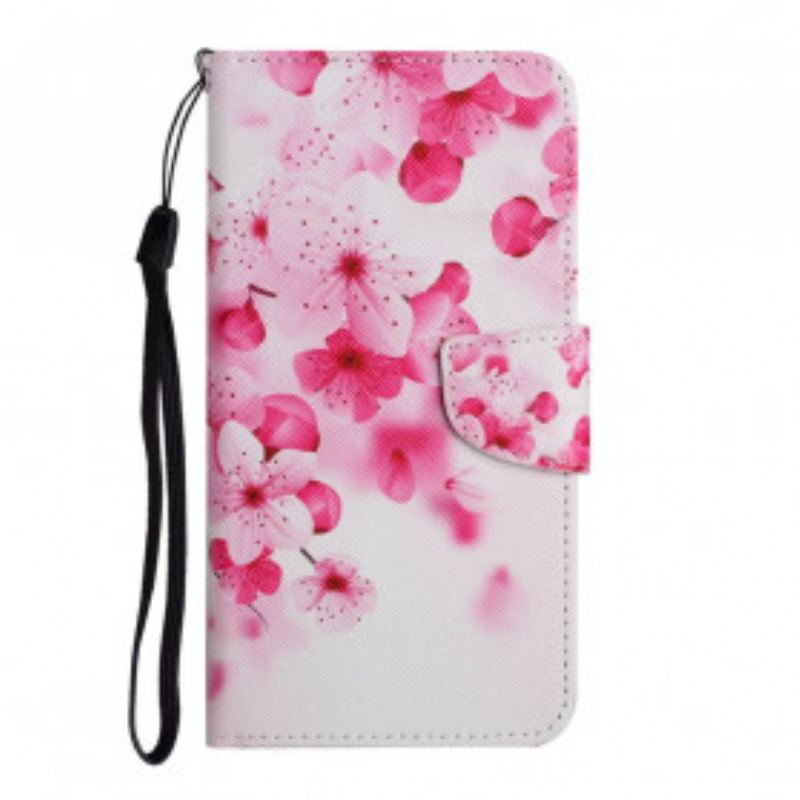 Capa Folio Para Xiaomi 11T / 11T Pro Flores Cor De Rosa