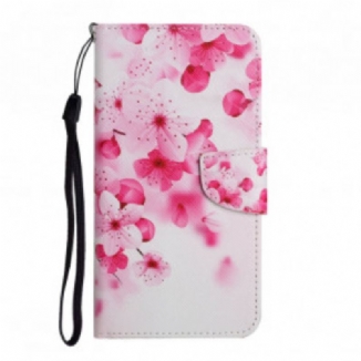 Capa Folio Para Xiaomi 11T / 11T Pro Flores Cor De Rosa