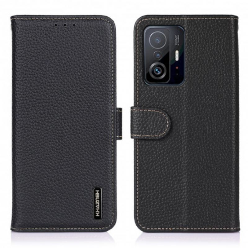 Capa Folio Para Xiaomi 11T / 11T Pro Khazneh Lichia Couro