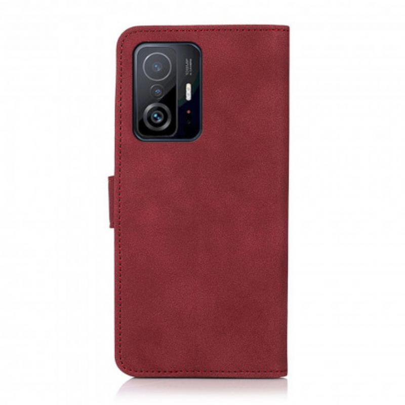 Capa Folio Para Xiaomi 11T / 11T Pro Khazneh Moda Efeito Couro