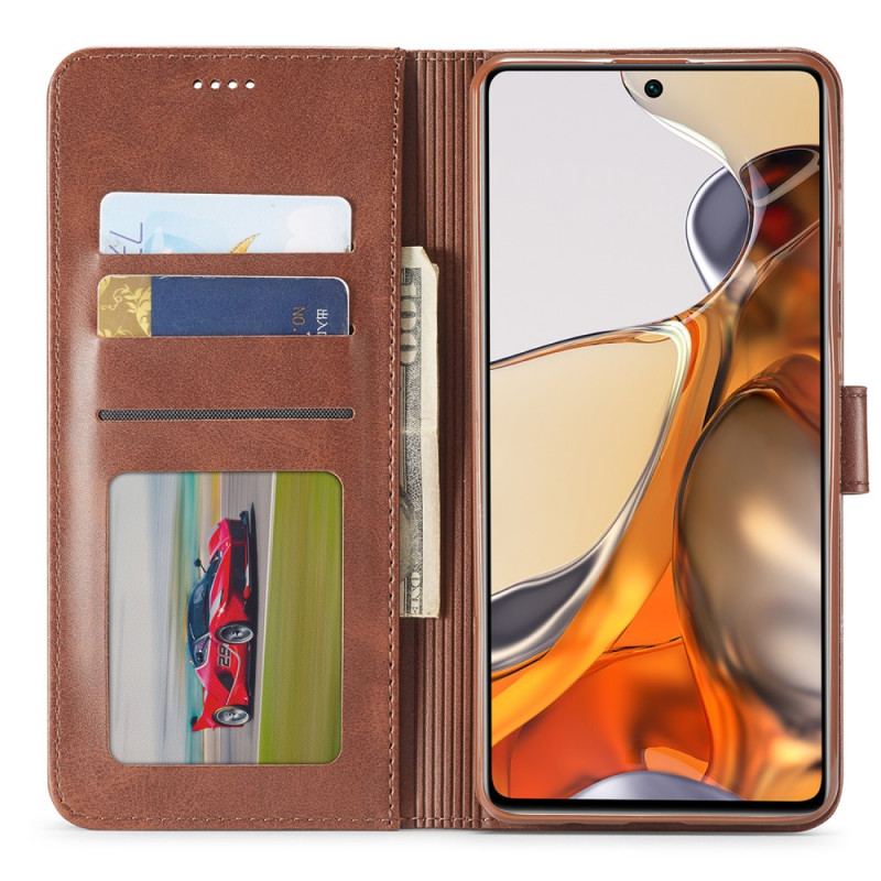 Capa Folio Para Xiaomi 11T / 11T Pro Lc.imeeke Efeito Couro