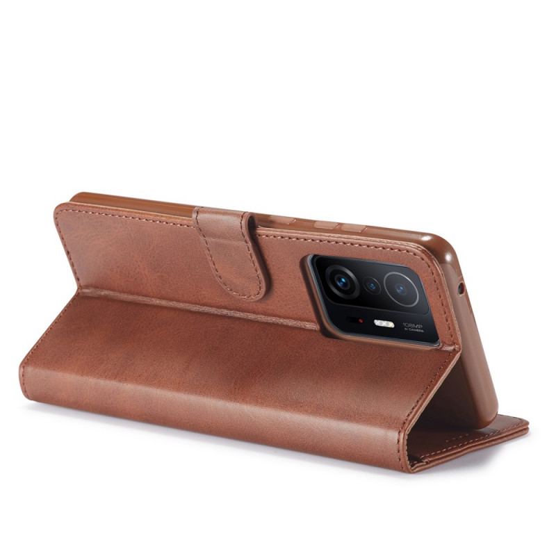 Capa Folio Para Xiaomi 11T / 11T Pro Lc.imeeke Efeito Couro