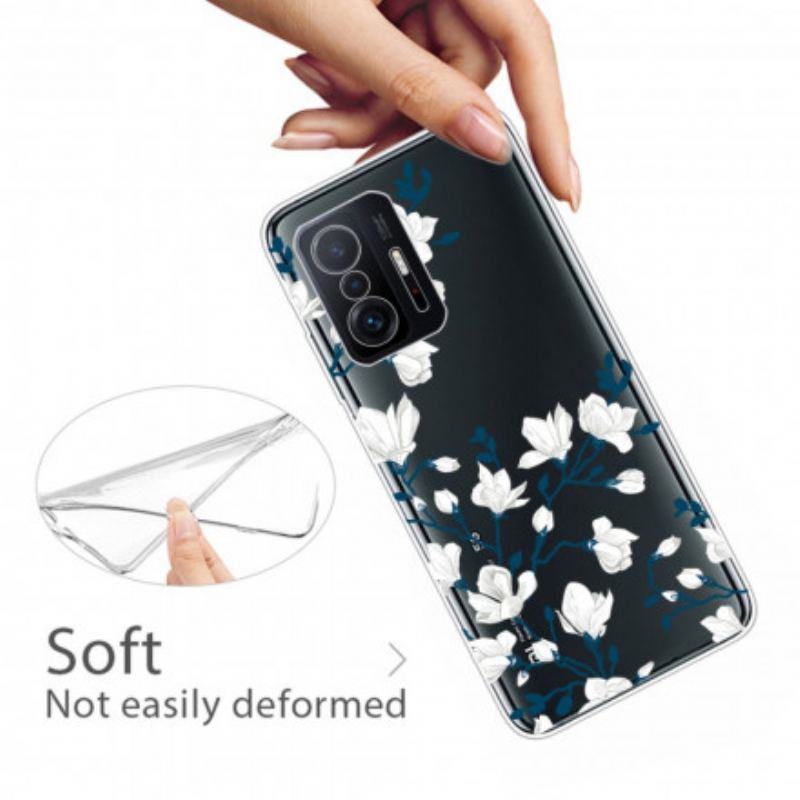 Capa Para Xiaomi 11T / 11T Pro Flores Brancas