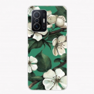 Capa Para Xiaomi 11T / 11T Pro Flores Brancas Pintadas