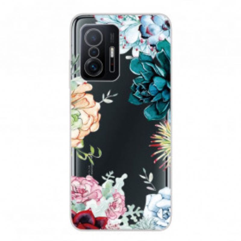 Capa Para Xiaomi 11T / 11T Pro Flores Em Aquarela Sem Costura