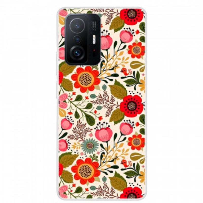 Capa Para Xiaomi 11T / 11T Pro Tapeçaria Floral