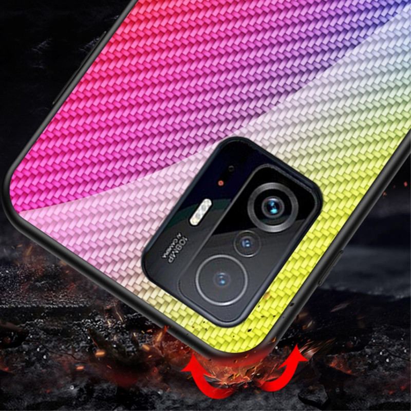 Capa Para Xiaomi 11T / 11T Pro Vidro Temperado De Fibra De Carbono