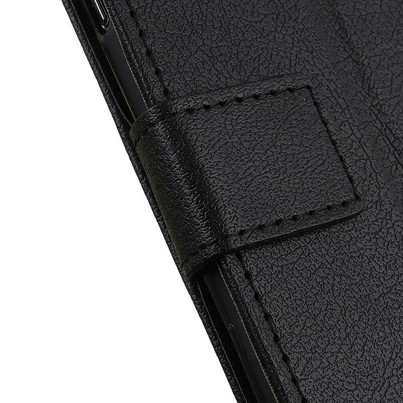 Capa De Couro Para Samsung Galaxy Note 10 Lite Couro Falso Clássico