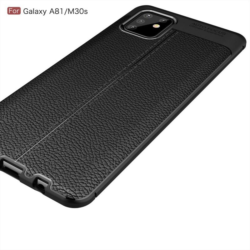 Capa Para Samsung Galaxy Note 10 Lite Linha Dupla Efeito Couro Litchi