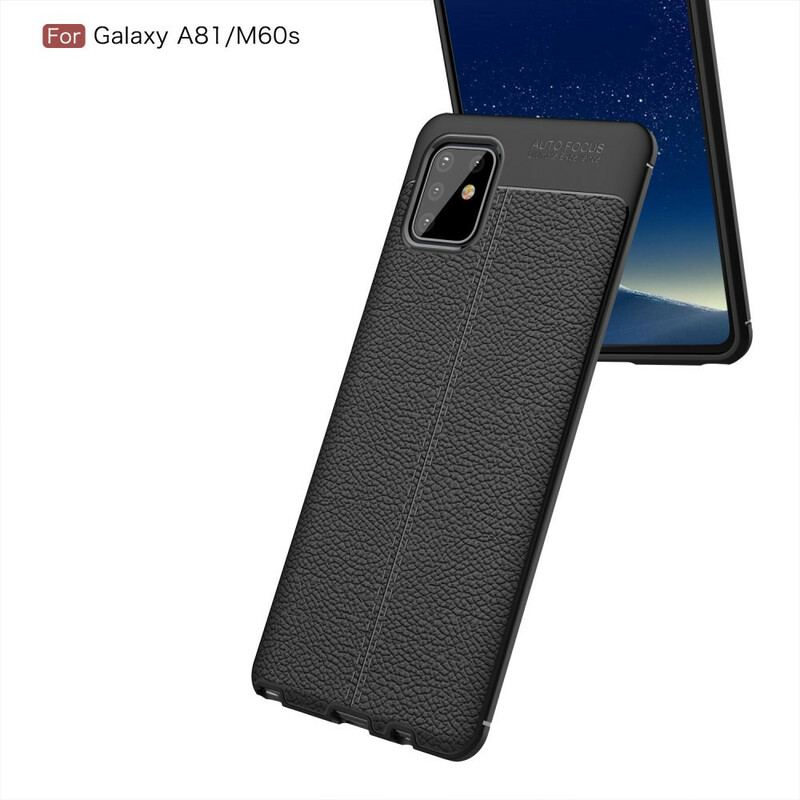 Capa Para Samsung Galaxy Note 10 Lite Linha Dupla Efeito Couro Litchi