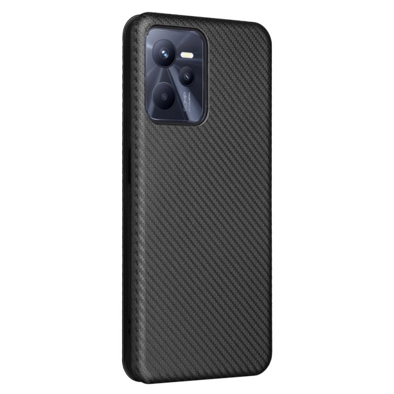 Capa De Celular Para Realme C35 Flip Anel Fibra De Carbono