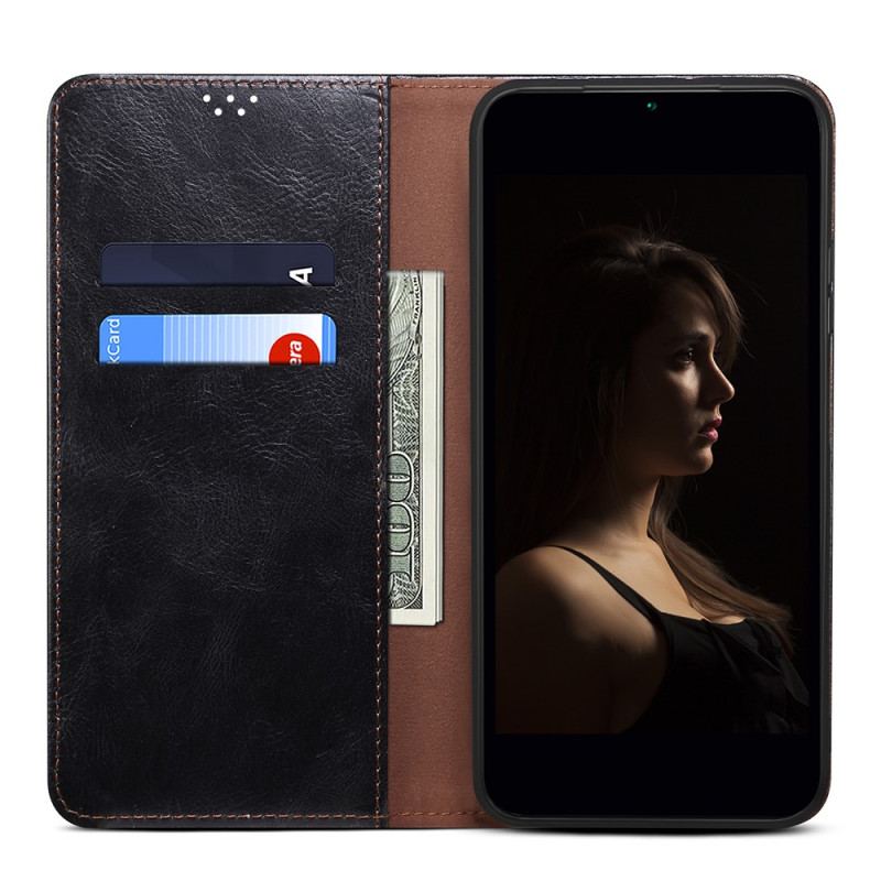 Capa De Celular Para Realme C35 Flip Couro Sintético Encerado