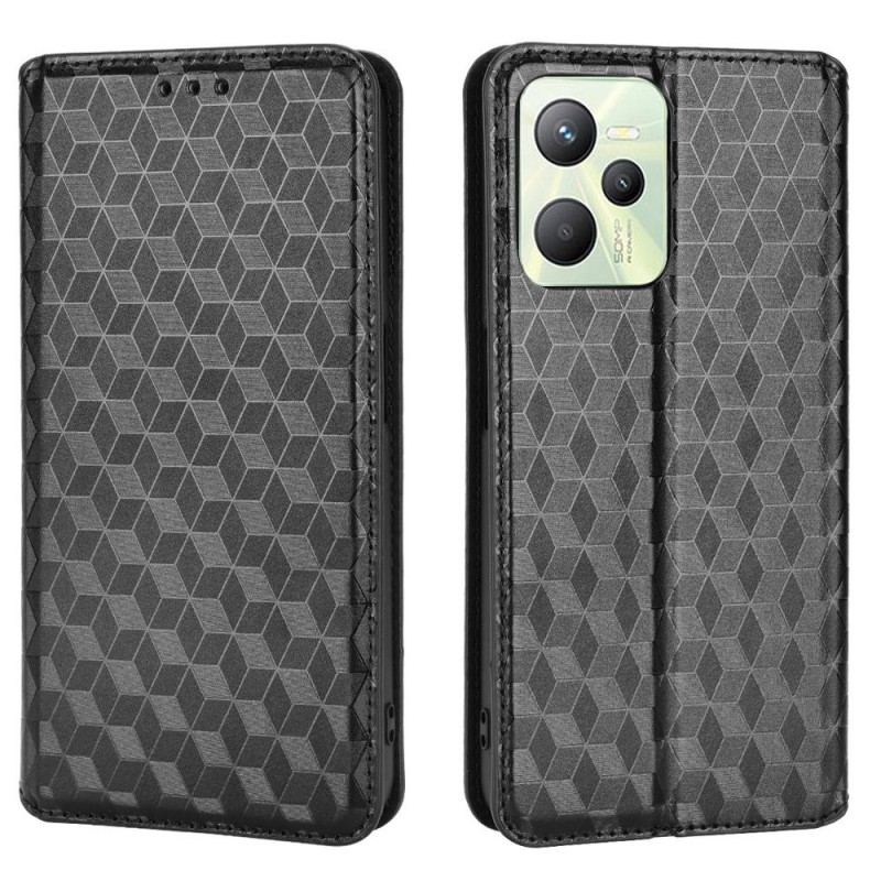 Capa De Celular Para Realme C35 Flip Diamantes E Cubos