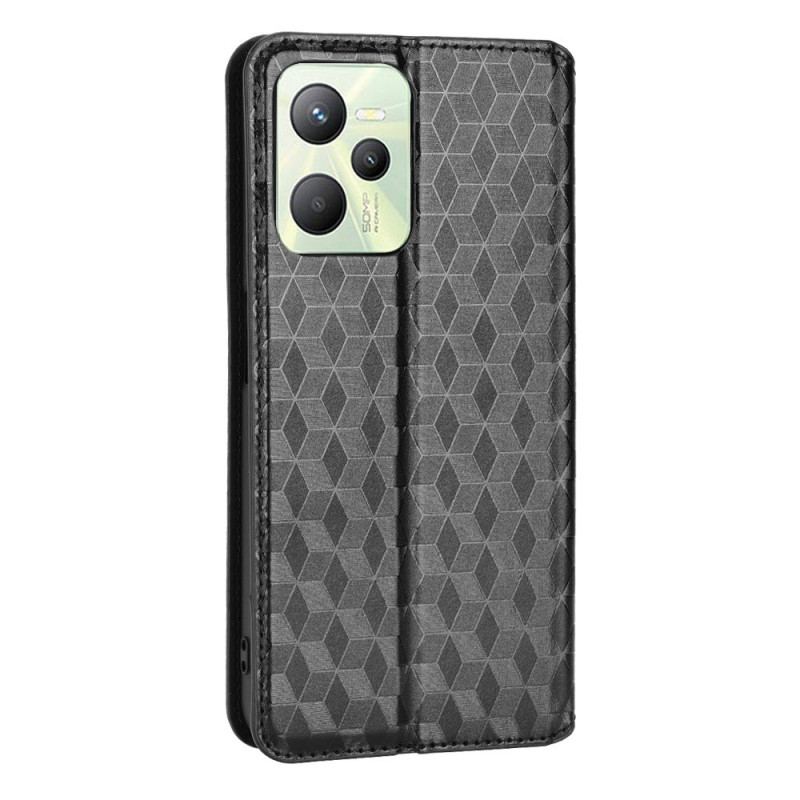 Capa De Celular Para Realme C35 Flip Diamantes E Cubos