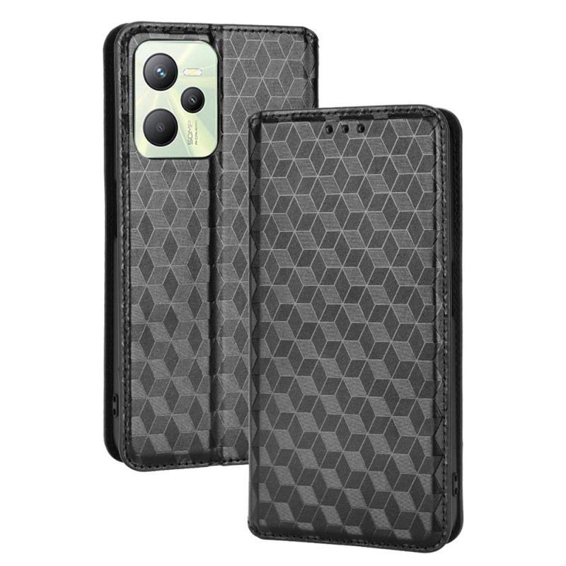 Capa De Celular Para Realme C35 Flip Diamantes E Cubos