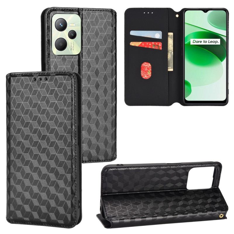 Capa De Celular Para Realme C35 Flip Diamantes E Cubos