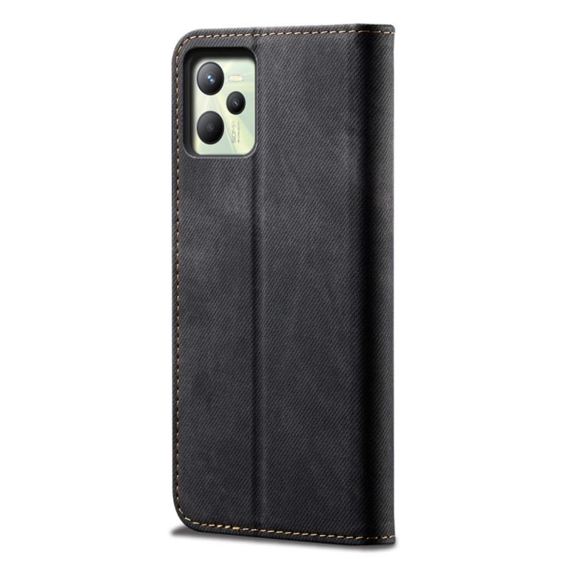 Capa De Celular Para Realme C35 Flip Jeans Textura