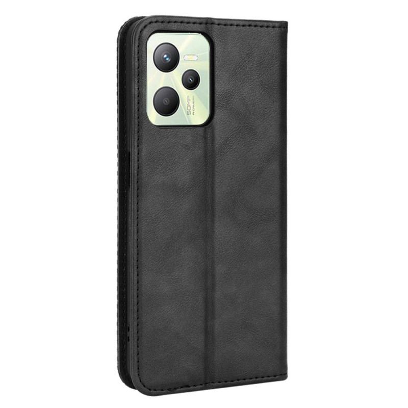 Capa De Celular Para Realme C35 Flip Silicone Flexível Vintage