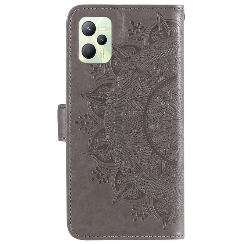 Capa De Couro Para Realme C35 De Cordão Mandala Strappy