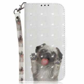 Capa De Couro Para Realme C35 De Cordão Tanga Pug