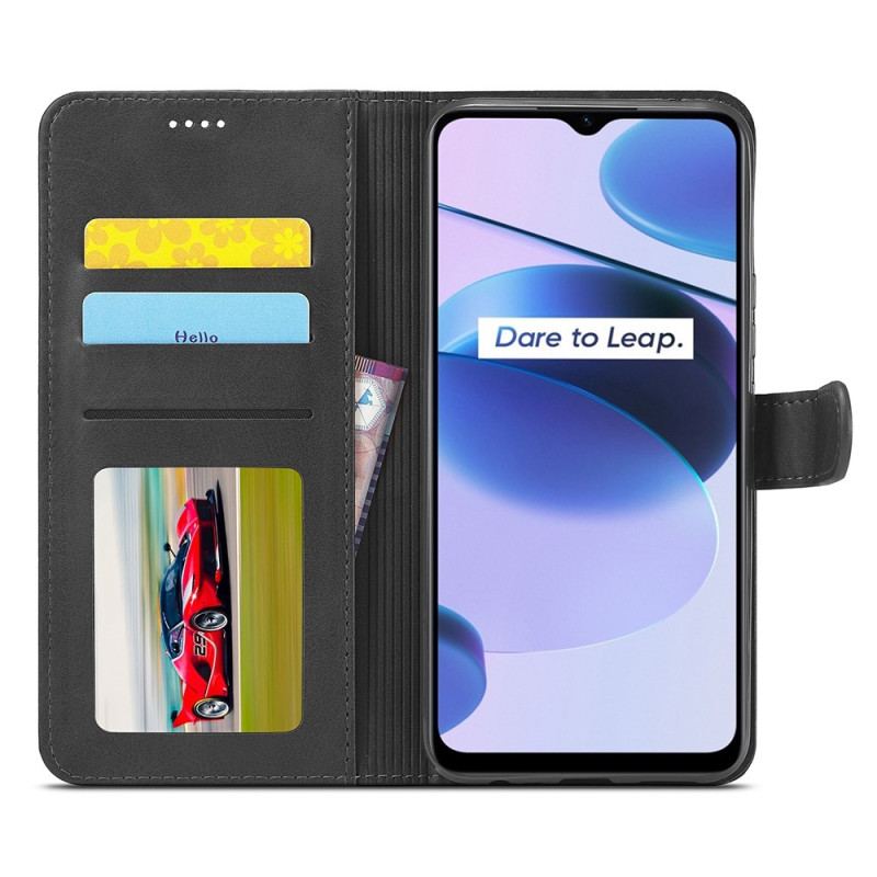 Capa De Couro Para Realme C35 Lc.imeeke Efeito Couro