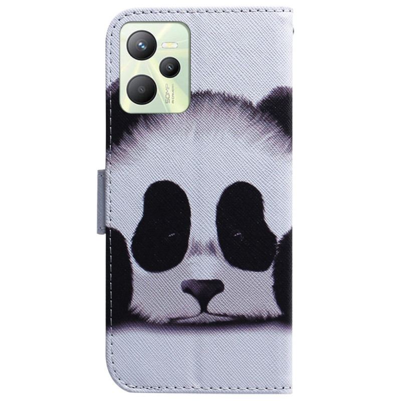 Capa De Couro Para Realme C35 Panda