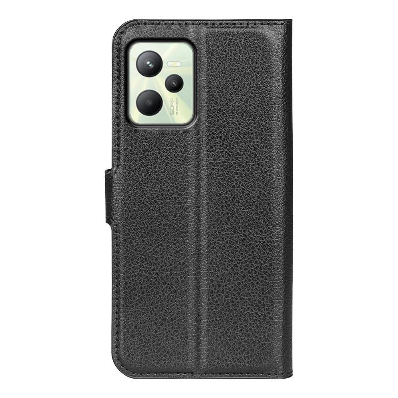 Capa Em Pele Para Realme C35 Textura Lichia