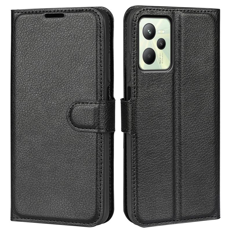 Capa Em Pele Para Realme C35 Textura Lichia