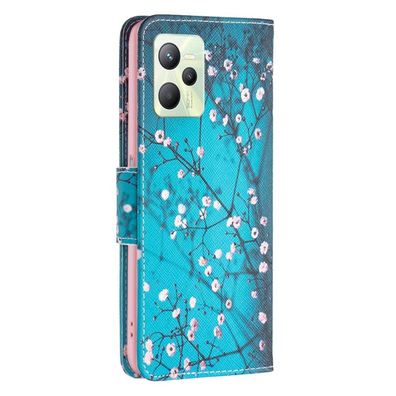 Capa Flip Para Realme C35 Árvore Florida