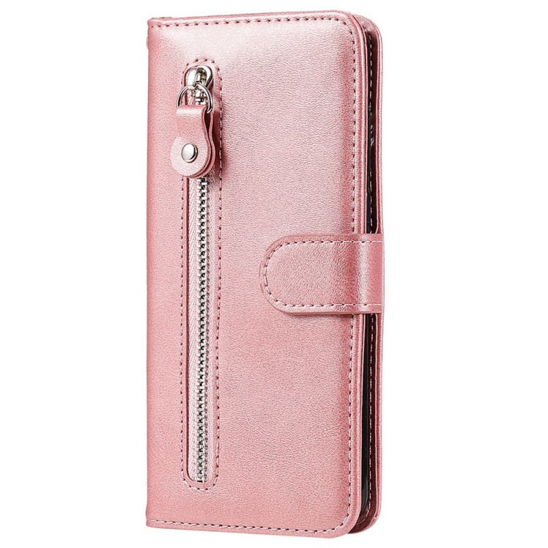 Capa Flip Para Realme C35 Bolso Com Zíper