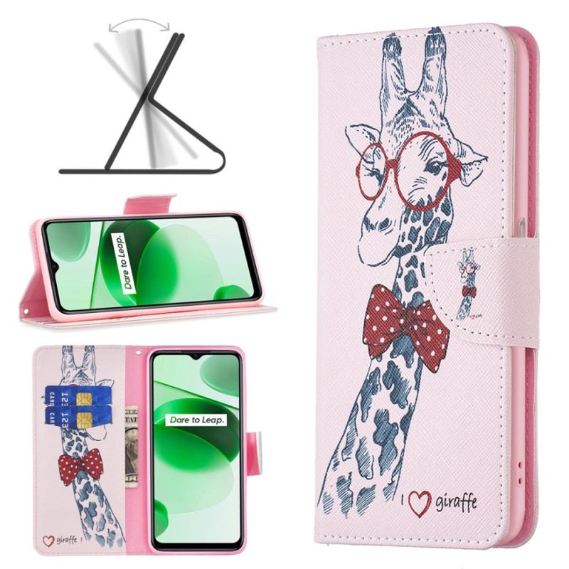 Capa Flip Para Realme C35 Girafa