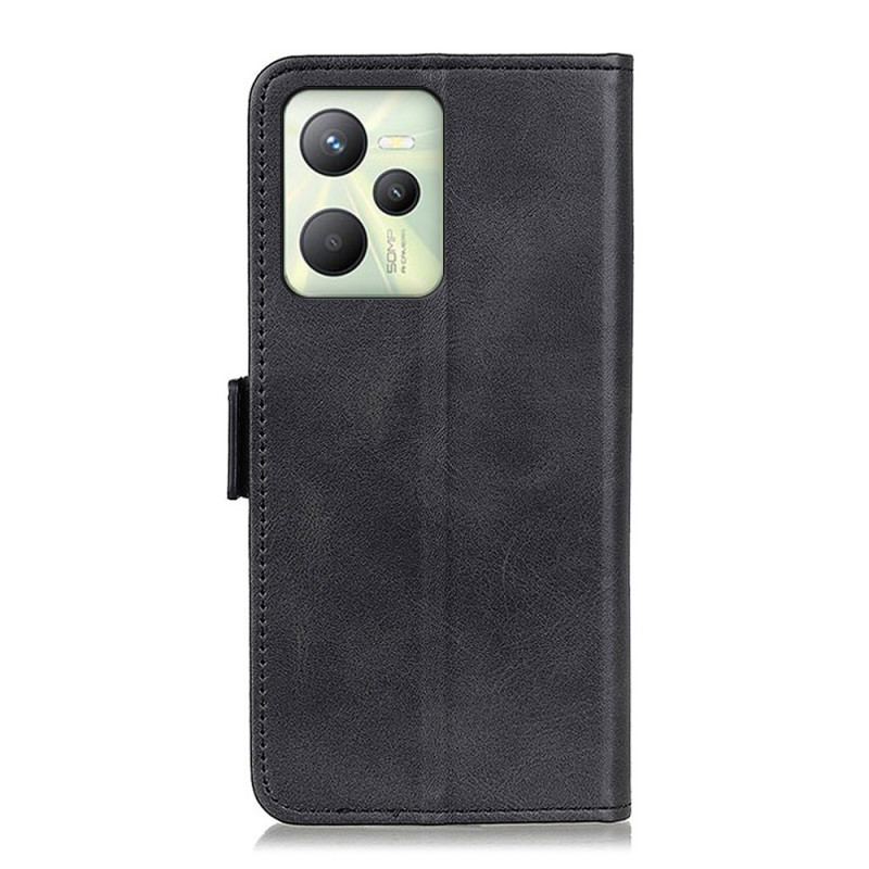 Capa Folio Para Realme C35 Flip Aba Dupla Clássica