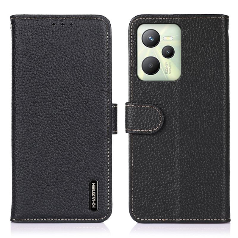 Capa Folio Para Realme C35 Khazneh Lichia Couro