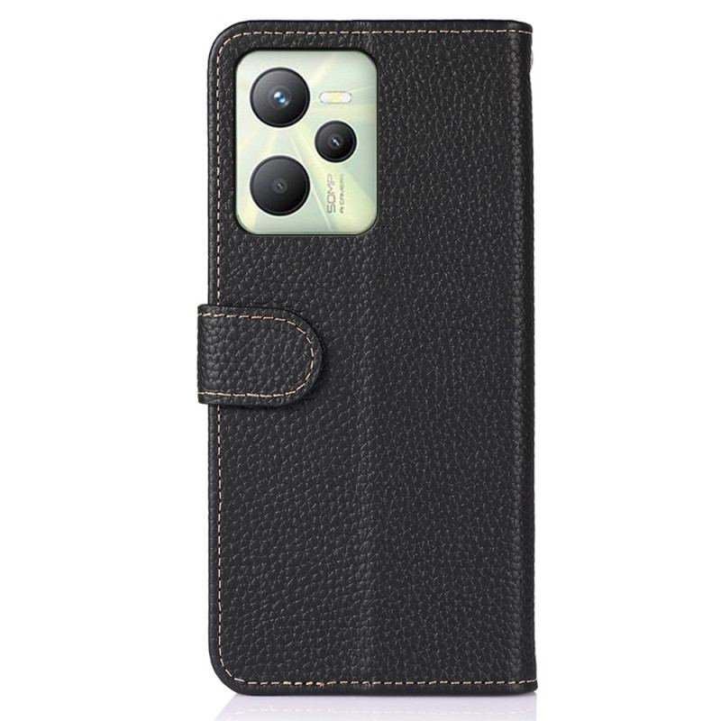 Capa Folio Para Realme C35 Khazneh Lichia Couro