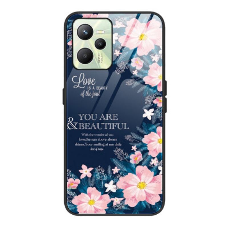 Capa Para Realme C35 Amo Flores Cor De Rosa