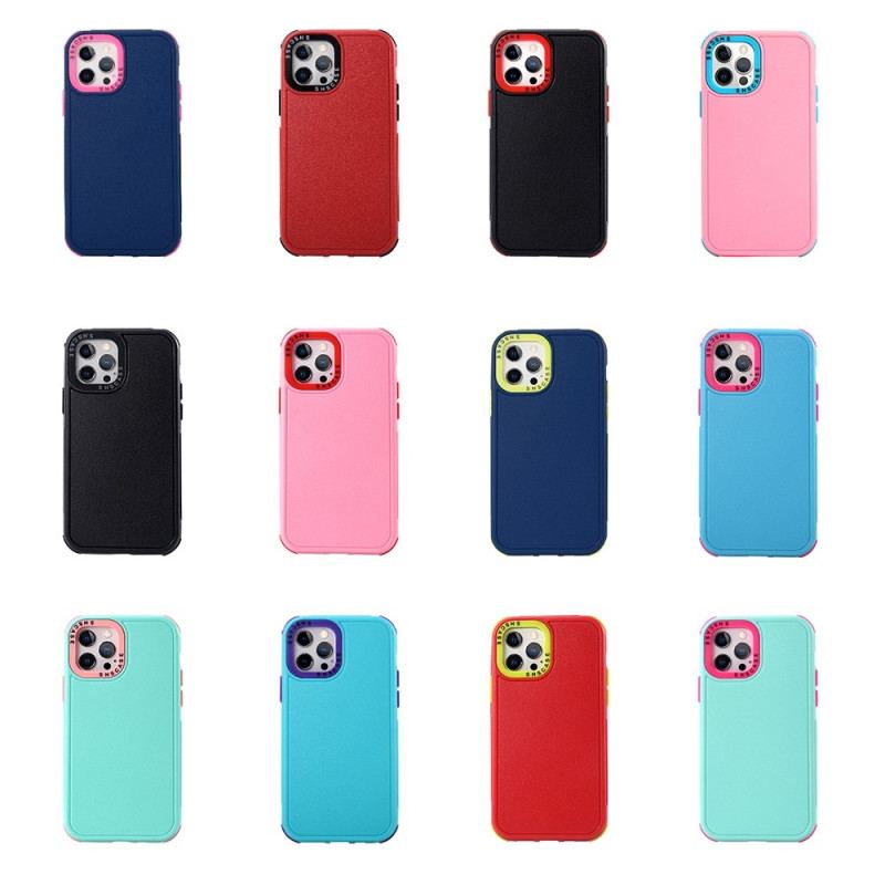 Capa De Celular Para iPhone 14 Pro Cantos Reforçados Bicolores