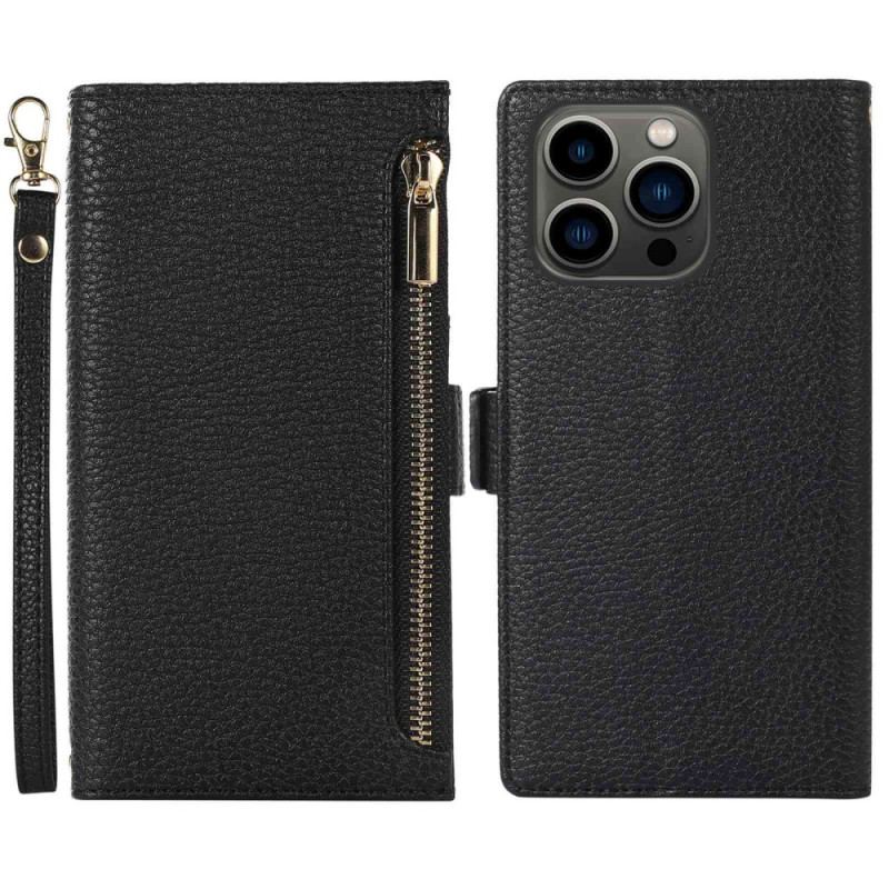 Capa De Celular Para iPhone 14 Pro Flip Bolsa Frontal E Cordão