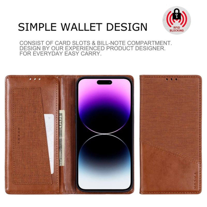 Capa De Celular Para iPhone 14 Pro Flip Estilo Lona Rfid