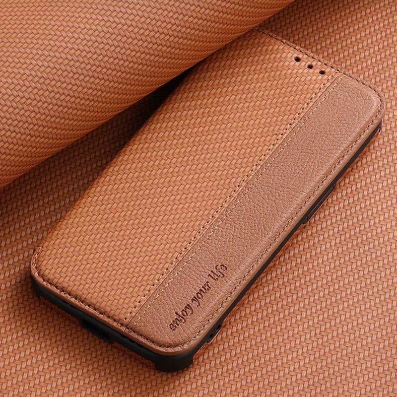 Capa De Celular Para iPhone 14 Pro Flip Fecho De Ventosa De Fibra De Carbono