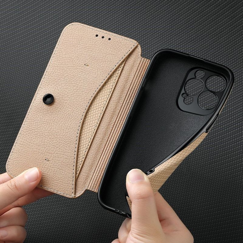 Capa De Celular Para iPhone 14 Pro Flip Fecho De Ventosa De Fibra De Carbono