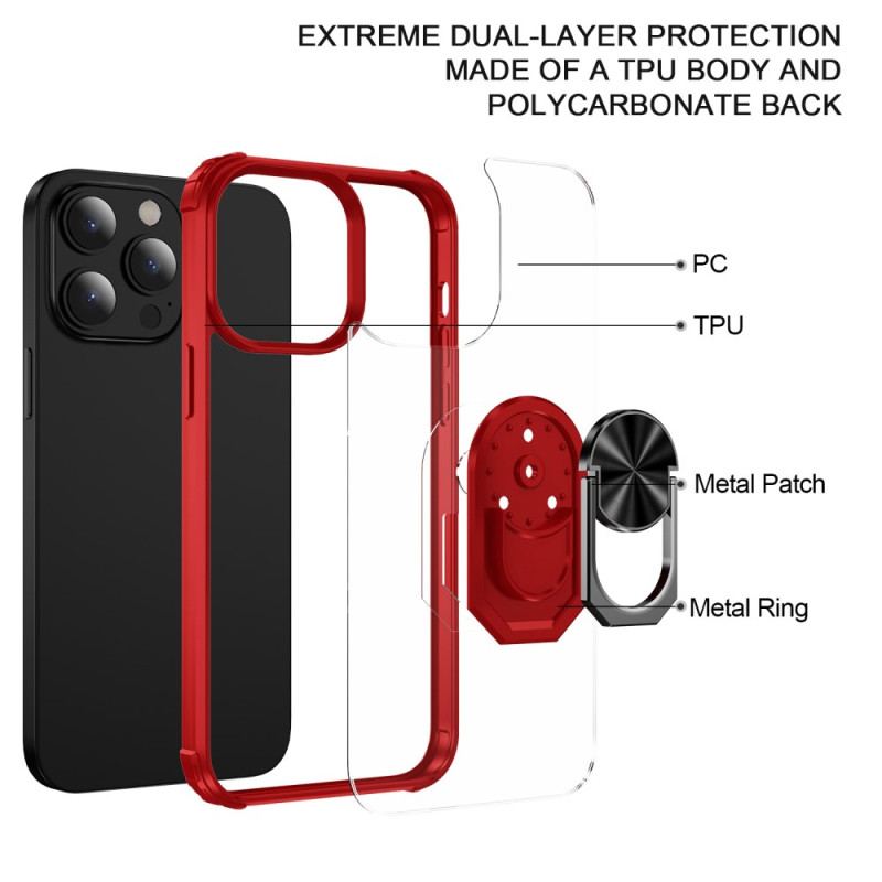 Capa De Celular Para iPhone 14 Pro Transparente Com Suporte De Anel