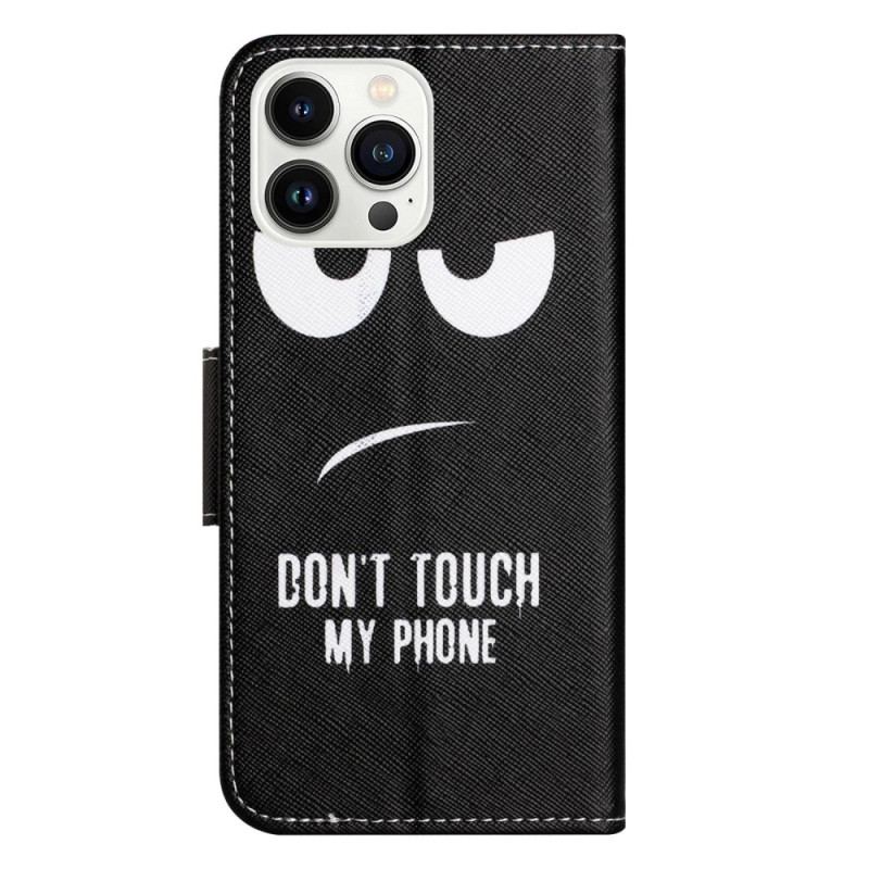 Capa De Couro Para iPhone 14 Pro Não Toque No Meu Telefone