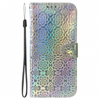 Capa Em Pele Para iPhone 14 Pro Estilo Discoteca