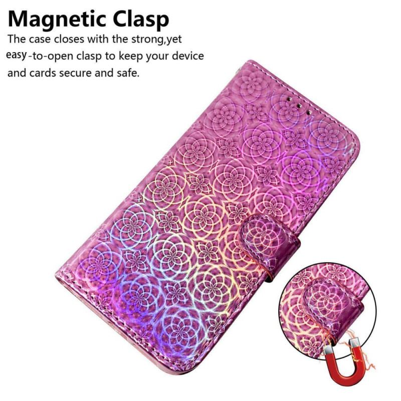 Capa Em Pele Para iPhone 14 Pro Estilo Discoteca