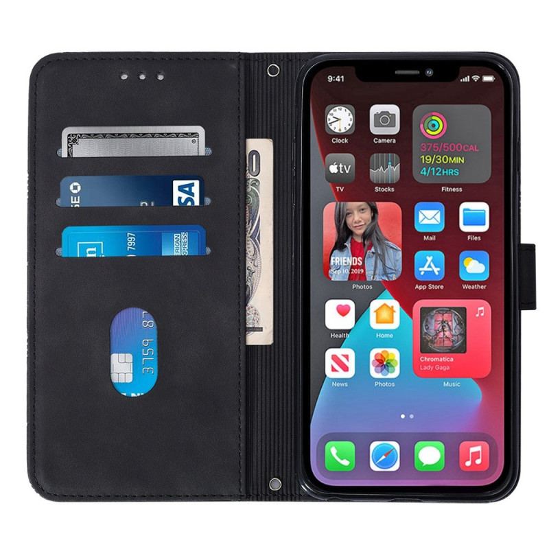 Capa Flip Para iPhone 14 Pro De Cordão Cintas Triângulos