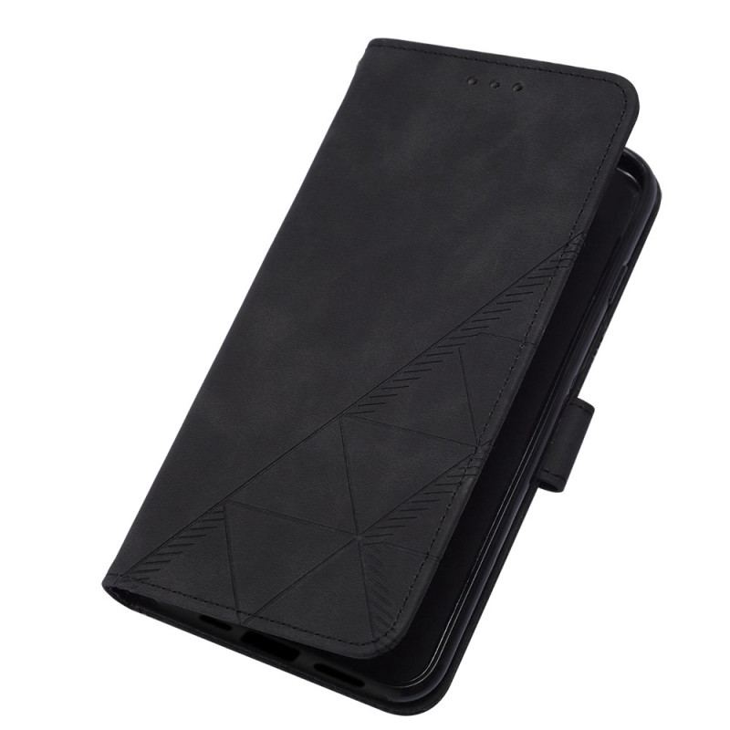 Capa Flip Para iPhone 14 Pro De Cordão Cintas Triângulos