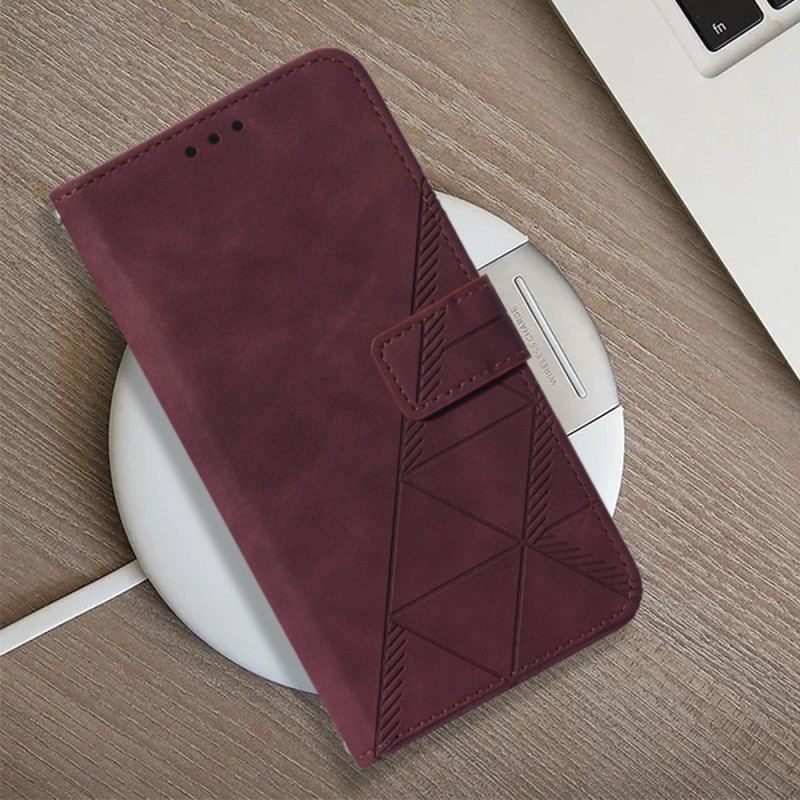 Capa Flip Para iPhone 14 Pro De Cordão Cintas Triângulos