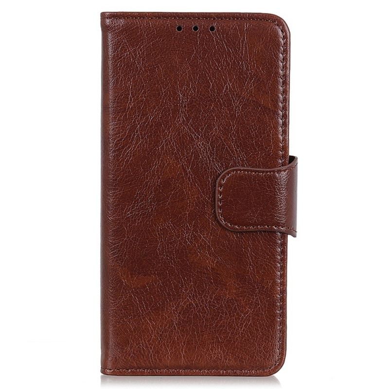 Capa Flip Para iPhone 14 Pro Couro Napa Rachado