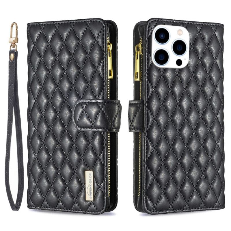 Capa Flip Para iPhone 14 Pro Estilo De Cor Binfen Acolchoado